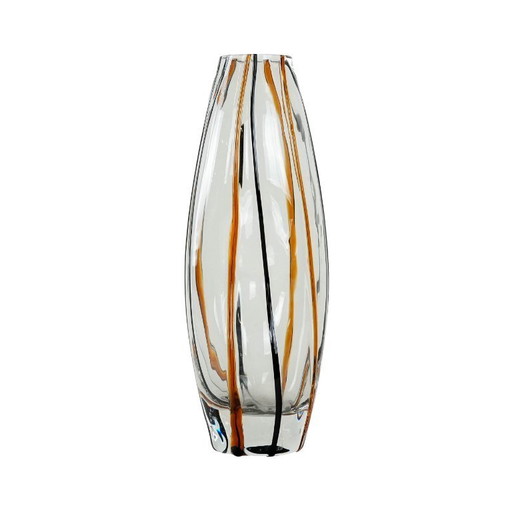 Glasvase, dänisches Design, 1970er Jahre, hergestellt in Dänemark