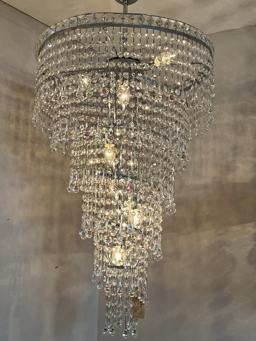 XXL vintage opaline Teardrop chandelier pendants crystal pendant lamp