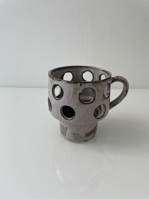 Vintage ceramic candle holder by Henk Potters - playful and sculptural design