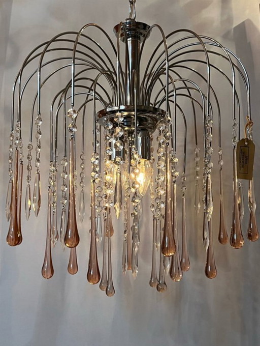Murano teardrop chandelier hanging lamp vintage