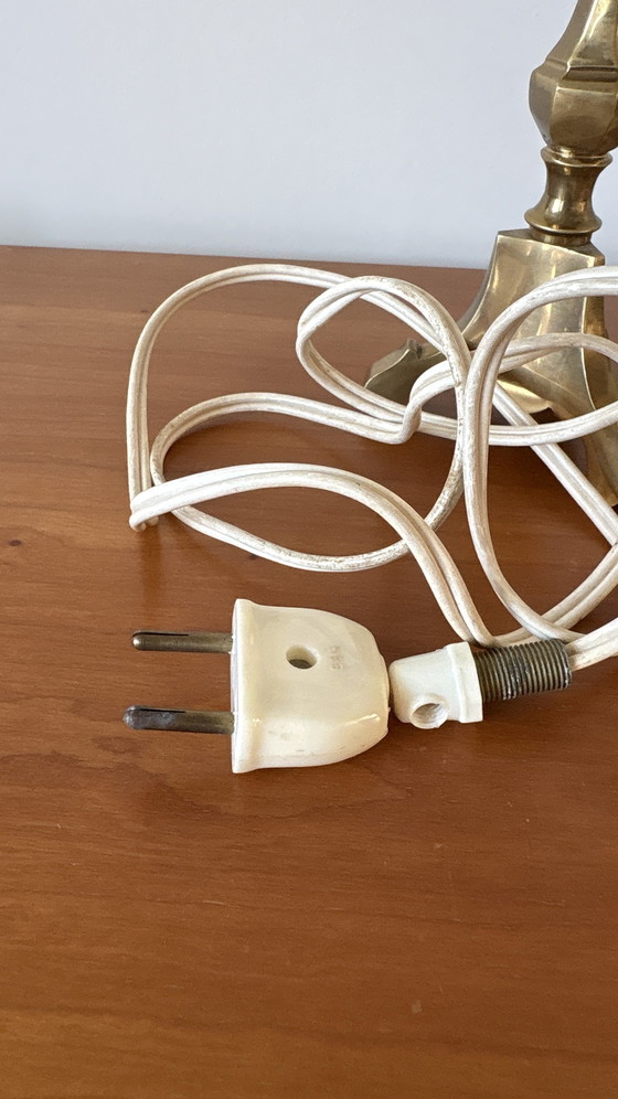 Image 1 of Vintage Danish Brass Candlestick table Lamp Base