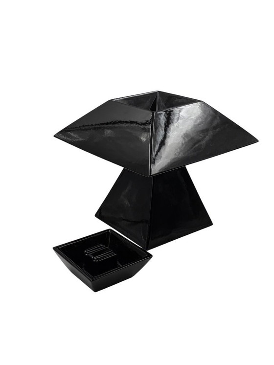 Image 1 of Lampada da tavolo in ceramica nera Space Age, Italia, anni '70