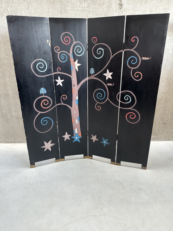 Image 1 of Paravent/séparateur de pièce vintage Gustav Klimt « L'Étreinte »