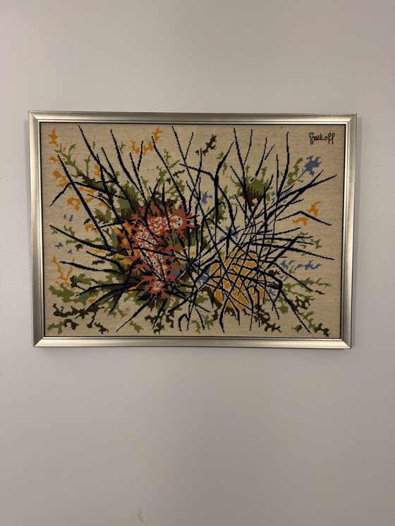 Image 1 of Tapisserie Brodée Elie Grekoff Années 60