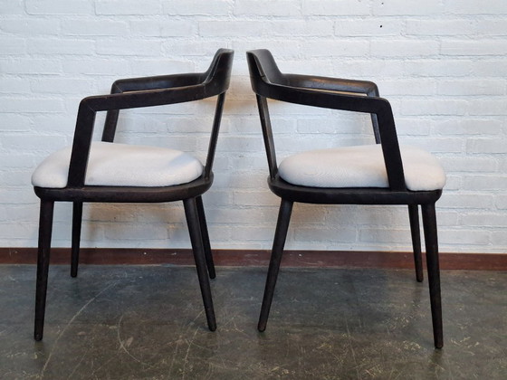 2x Porada Designstühle – Sessel, Holz, Baumwolle (photo 3 of 11)