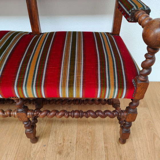 Image 1 of Banc antique en chêne français, banc d'entrée, banc de salle à manger, banc de table à manger c