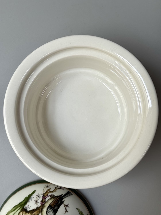 Image 1 of Fiorentine Italienische Porzellan Bonbonniere, handdekoriert, Vögel und Goldakzente