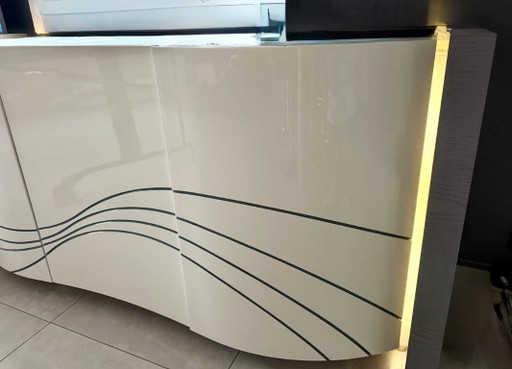 Desbiolles Design Sideboard in Grey Oak and Lacquer – dressoirs, Wood (photo 2 of 7)