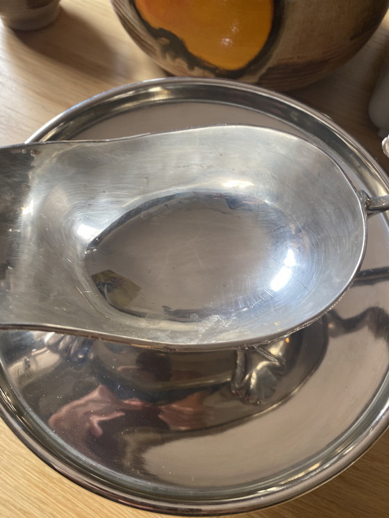 Image 1 of Salsera plateada Art Nouveau de los años 90