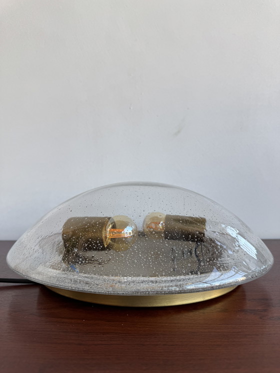 Image 1 of Vintage Bubble Glas Inbouwlamp - Mid Century Ruimte Tijdperk Stijl