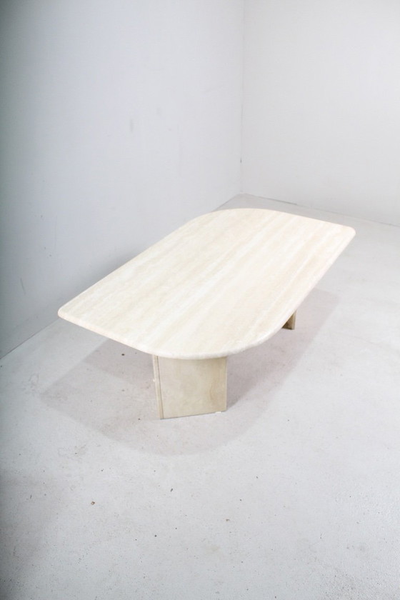 Image 1 of table basse vintage en travertin naturel