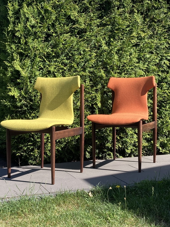 Image 1 of 4 vintage dining chair by Fristho reupholstered