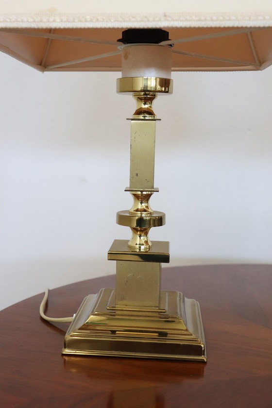 Image 1 of Golden Bedside Table Lamps, Italy 1970s, Set of 2