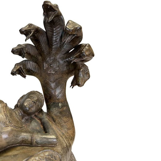 Zware Khmer Vishnu Beeld (12.2 kg) – Beeldhouwkunst, Brass (photo 14 of 19)