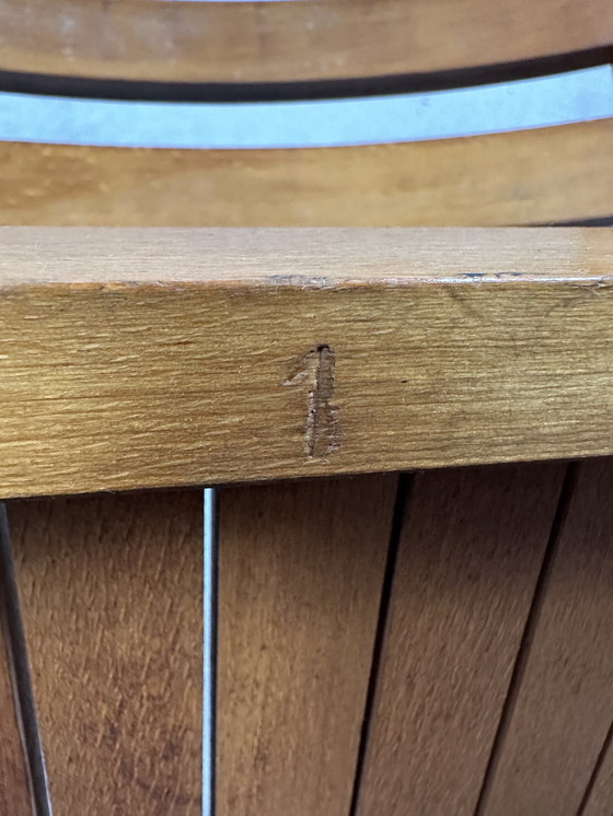 Image 1 of 2x vintage wooden folding chairs - beech