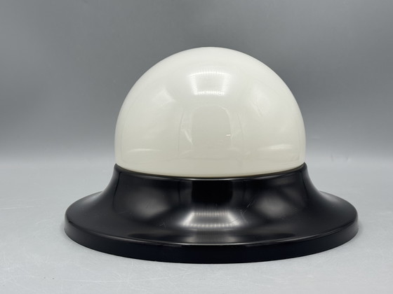 Image 1 of Plastic ceiling lamp in a modern black and white design