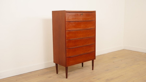 Vintage Danish Chest of Drawers | Teak | 6 Drawers | 123 cm – Wood (photo 2 of 10)