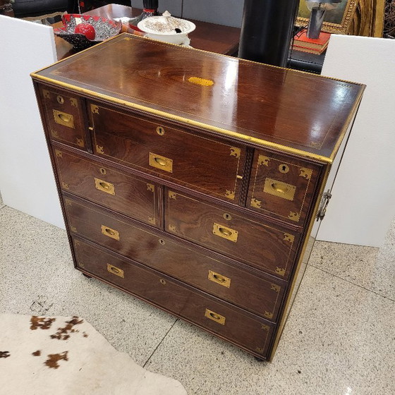 Image 1 of Campagnetafel, mahoniehout, begin 20e eeuw – Verenigd Koninkrijk