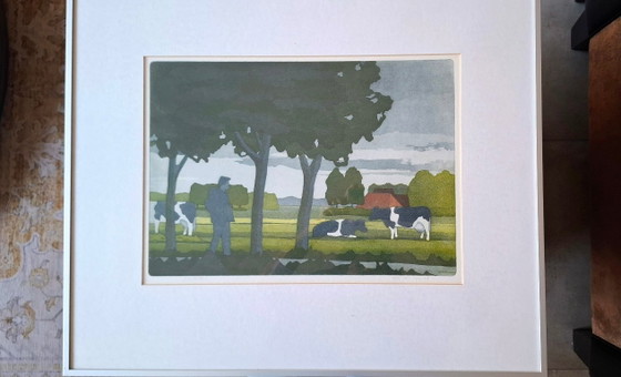 Aquatinta „Langs De Weg“ von Guus Kuit – Lithographien & Drucke, Glass, Metal (photo 4 of 5)