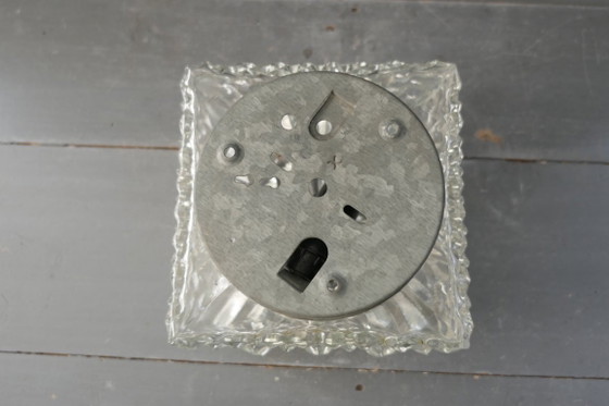 Vintage Glass Ceiling light / Wall lamp pressed glass flower – Metal (photo 12 of 13)
