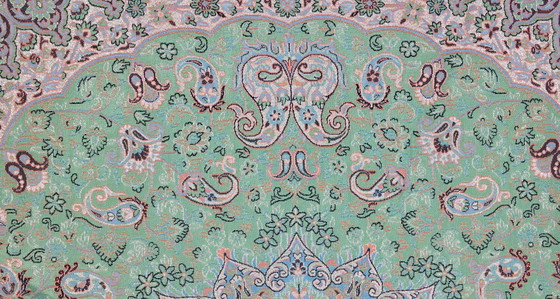 Image 1 of Oriental Handmade Tablecloth, Very Finely Crafted from Silk Threads, 75 x 75 cm