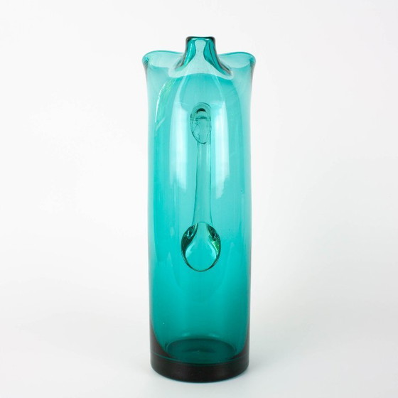 Jarra de cristal turquesa portuguesa de la década de 1960 – Vasos y jarras, Glass (photo 7 of 15)