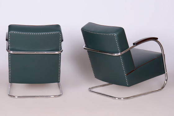 Restored Bauhaus Stool, by Robert Slezák, Chrome, Leather, Czech, 1930s (photo 12 of 20)