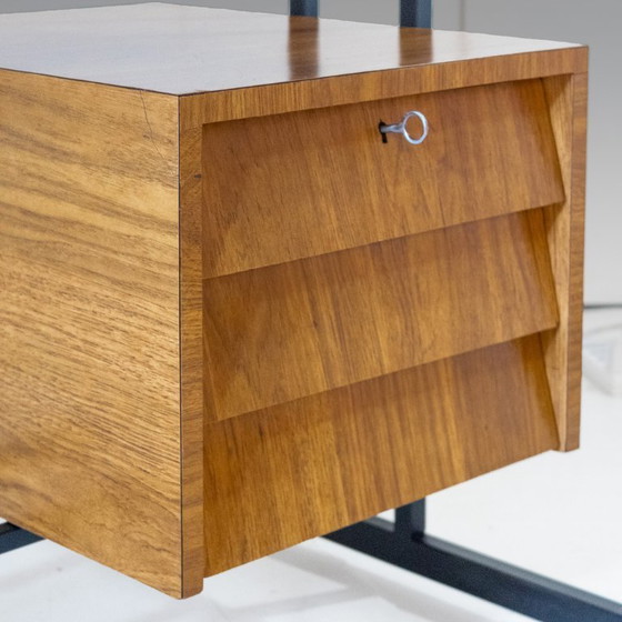 Image 1 of 1x Schrijftafel in mid-century modern stijl, messing en metaal, Italië jaren 1960