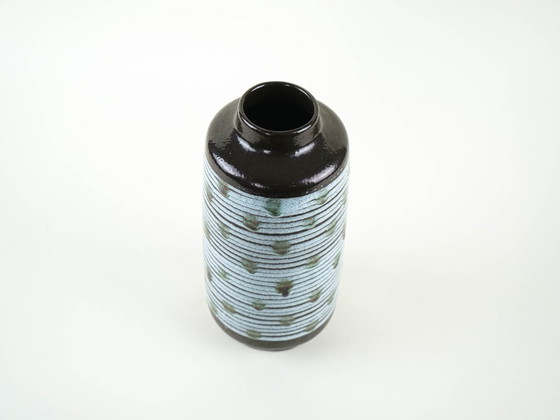 Vaso in ceramica, design tedesco, anni '70, prodotto in Germania Ovest, Vasi, Nero, Vintage (foto 4 di 8)