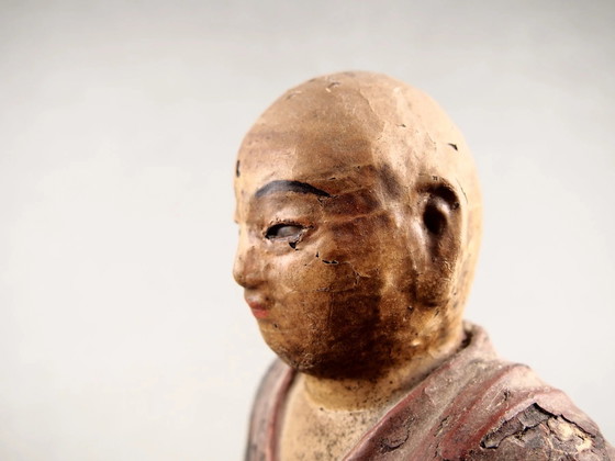 Antique Kobo Daishi Statue in Zushi Shrine – Japan Edo Period Buddha – Sculpture, Wood (photo 5 of 40)