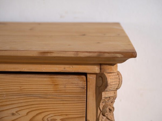 Antique solid pine chest of drawers – Carved rustic European dresser – circa 1900 (photo 35 of 40)