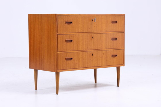 Image 1 of Vintage teck tiroirs commode années 60 | Mid Century armoire de rangement en bois rétro