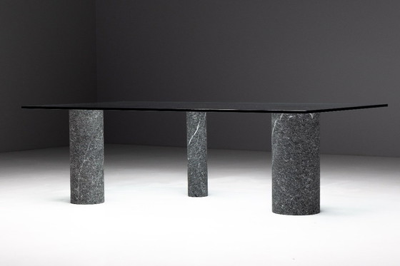 Image 1 of Esstisch aus Marmor und Glas von Massimo Vignelli, Italien, 1980er Jahre