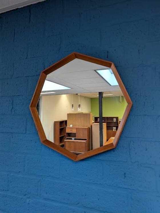 Image 1 of Vintage octagon mirror, Danish, 1960s