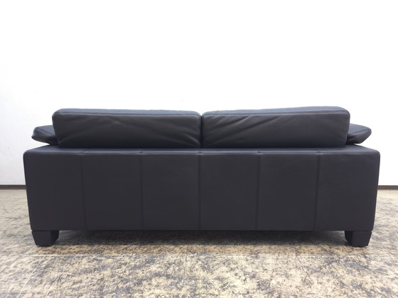 Image 1 of De Sede ds 17 three-seater blue Paris designer sofa leather sofa couch desede