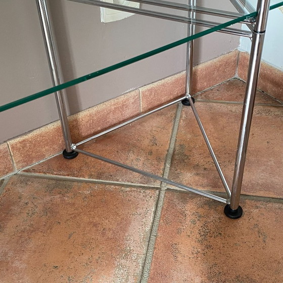 Scaffale Narr di Richard Clack per IKEA. 1990. Space age., Scaffali a muro, Metallo, Vetro, Argentato (foto 8 di 8)