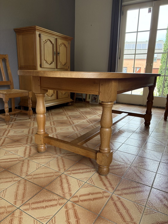 Image 1 of Solid oak farmhouse table 2.20m