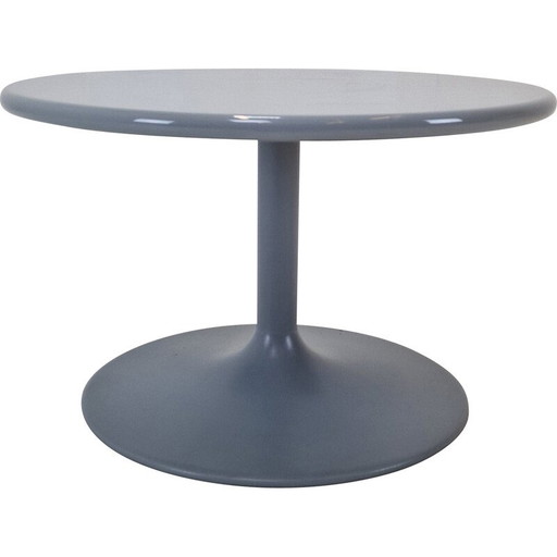 Mesa de centro redonda vintage "Circle" de madera blanca y metal, de Pierre Paulin para Artifort, 1970