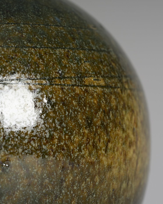 Image 1 of Paire de vases en céramique de Mathies Schwarze - Terre cuite émaillée verte, Allemagne