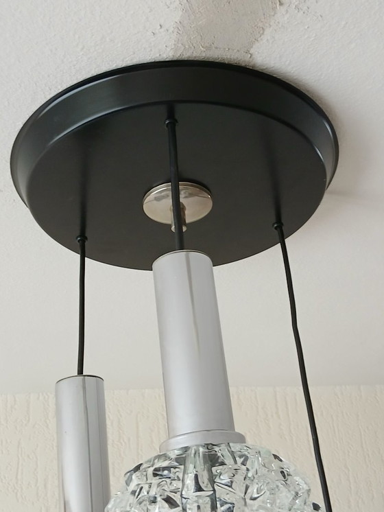 Image 1 of Cascade Lamp - Glas - Chrome - Vintage - Jaren 60 