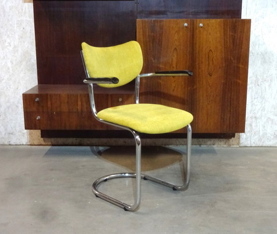 Image 1 of 4x Dutch Vintage Design Buisframe Stoelen Gebr, de Wit Model 3011 Sto, Gerstaureerdelen