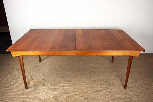 Very large table, 290 cm, in solid teak, by Peter Hvidt and Orla Molggard-Nielsen for France & Son 1955.