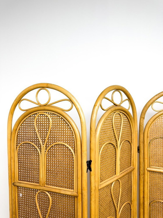 Image 1 of rattan folding screen