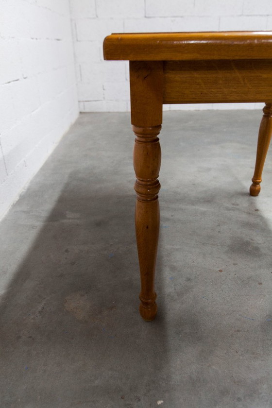 Image 1 of Rustic 1960s table, honey color, 100x70cm, Height 74cm