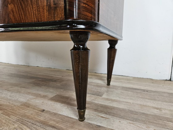 Image 1 of Commode Art déco des années 1950 en ronce de noyer