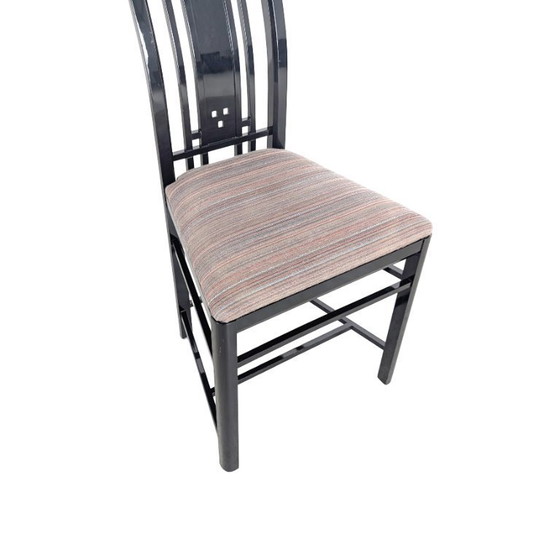 Image 1 of Conjunto original de 3 sillas Giorgetti Umberto Asnago, negras, Italia