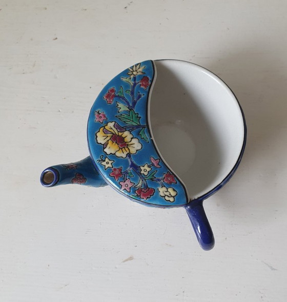 Rare Antique Mustache Head / Sippy Cup - Emaux De Louvière – Decorative Objects, Ceramic (photo 2 of 8)