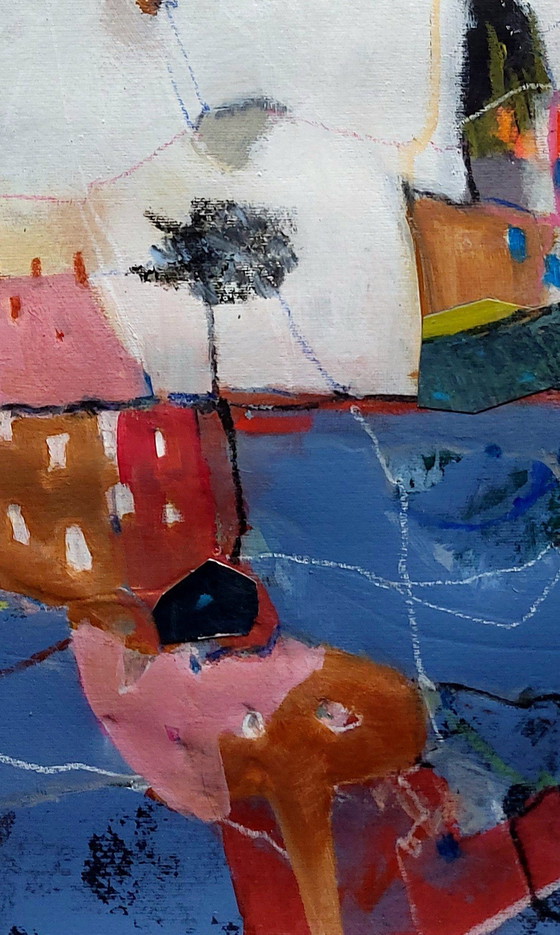 Image 1 of COLLAGE - Qui a laissé sortir le chien ? Technique mixte, 50 x 70 cm