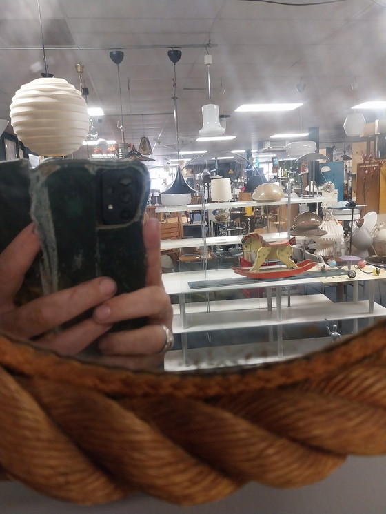 Image 1 of 1 x Adoux Minet round rope mirror. 47cm diameter, 1950s