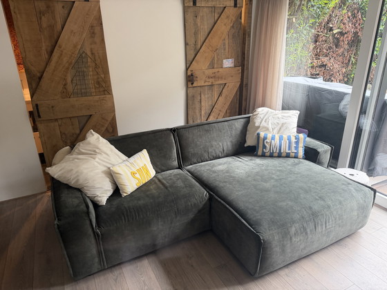 Image 1 of Lounge sofa / corner sofa green velvet